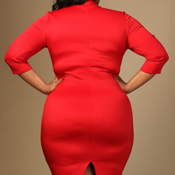 NEW Plus Size Retro 3/4 Sleeve Bow Evening Dress - Picture 2 of 7